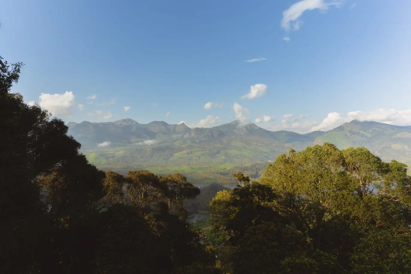 The high ranges of Idukki seen from the property, ridgelines layered into the distance